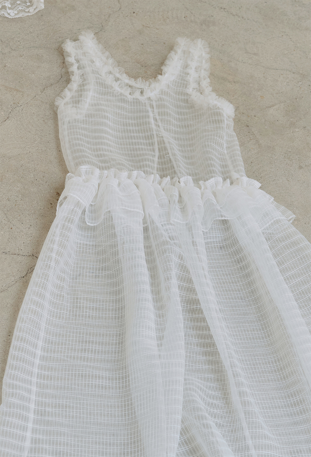 [2차] flétta 78 (Lowrise Tulle Dress)_White Check