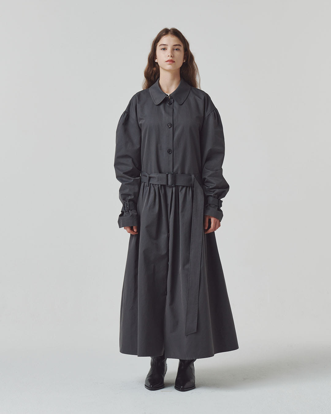 flétta puff trench - charcoal