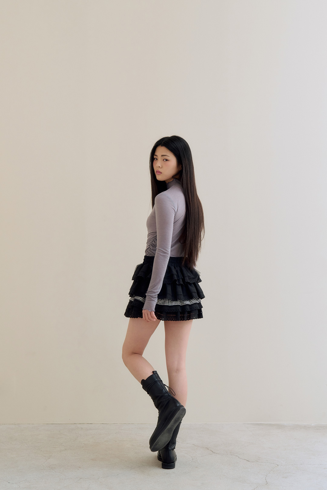 [2차] flétta Cancan Lace Mini Skirt