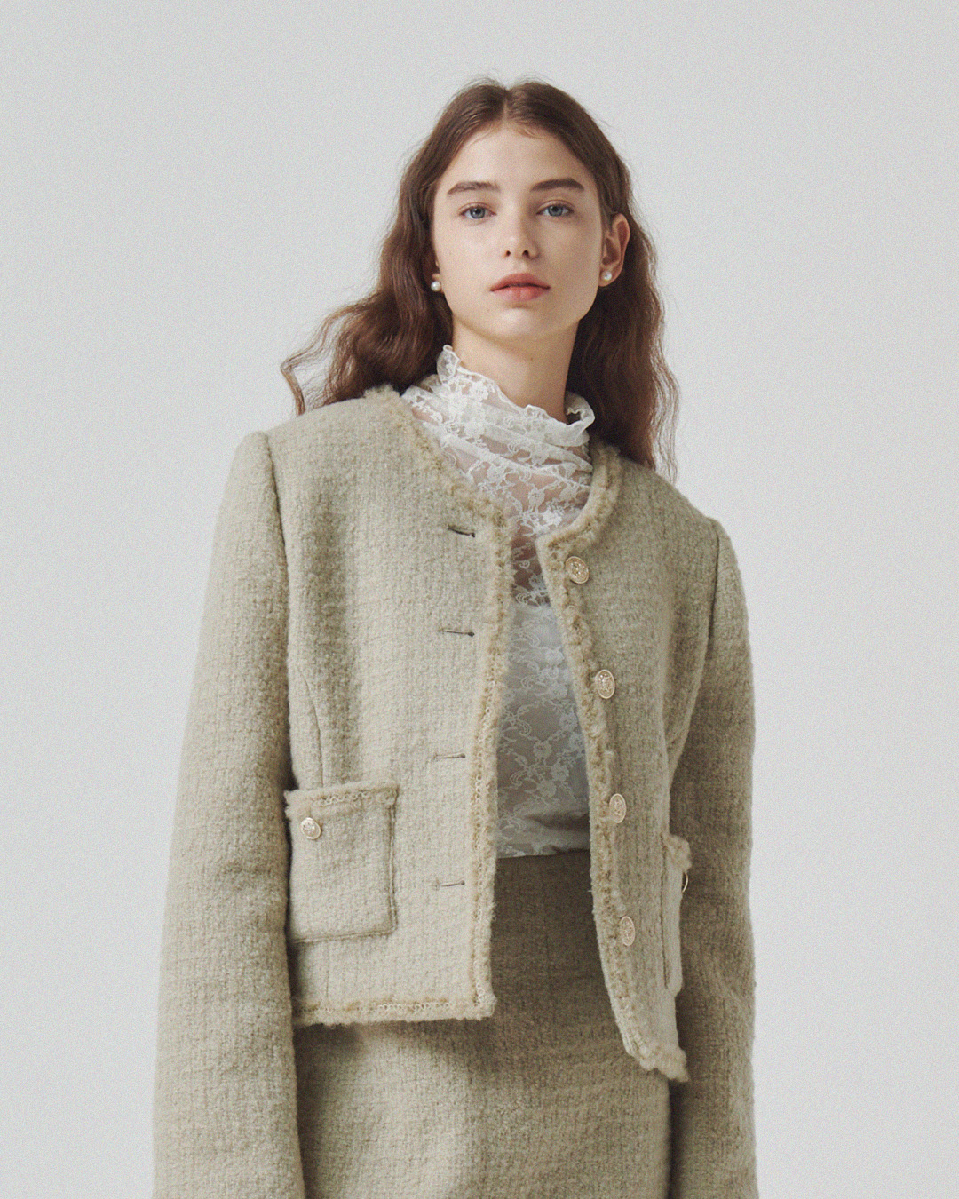 flétta wool jacket beige (바로배송)