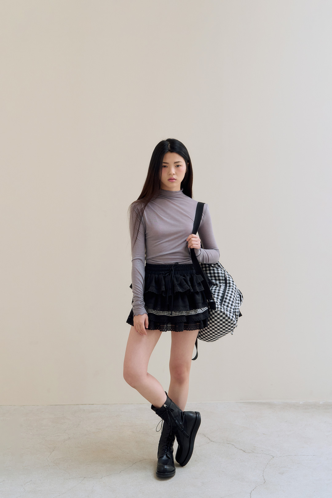 [2차] flétta Cancan Lace Mini Skirt