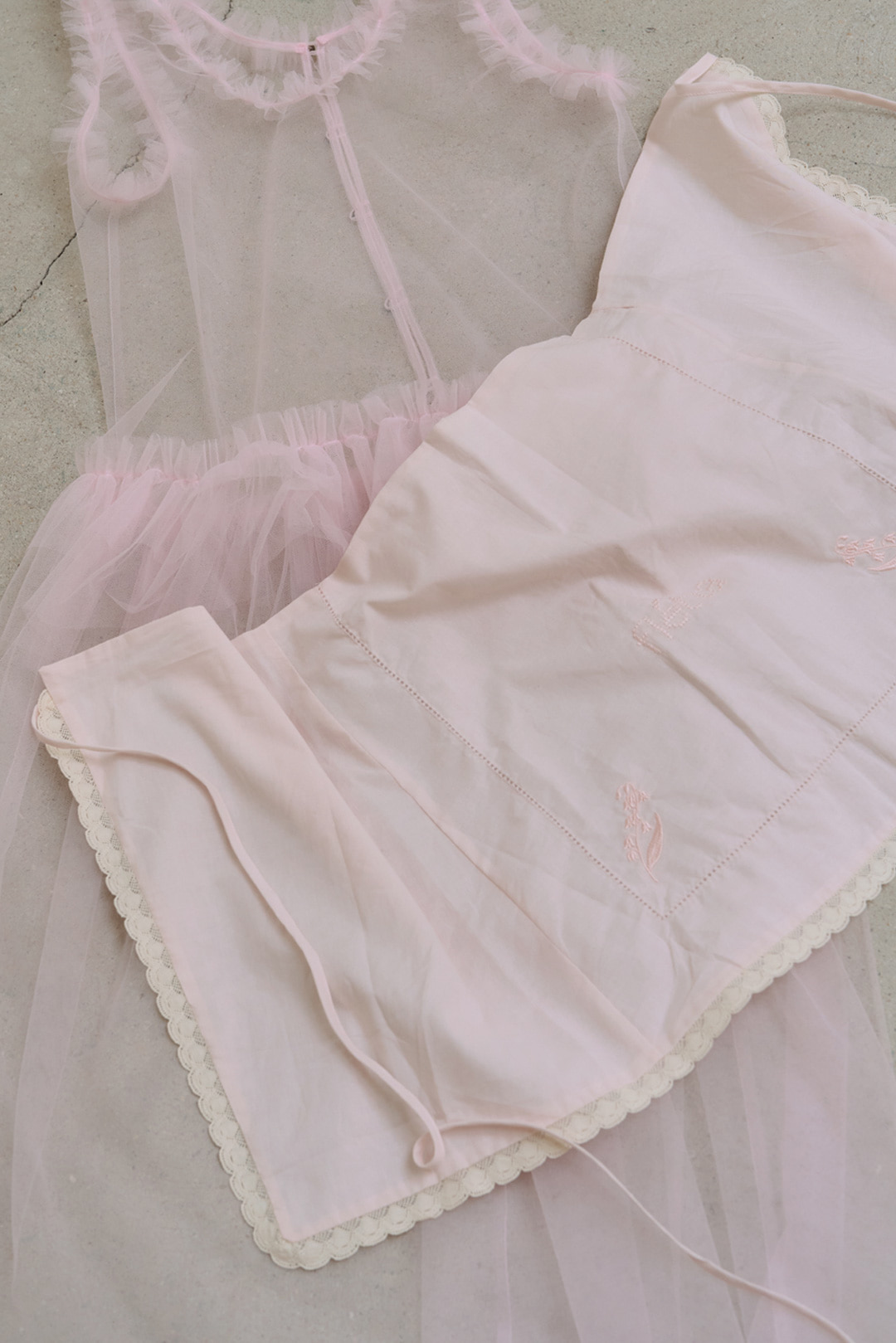 flétta Embroidery Layering skirt
